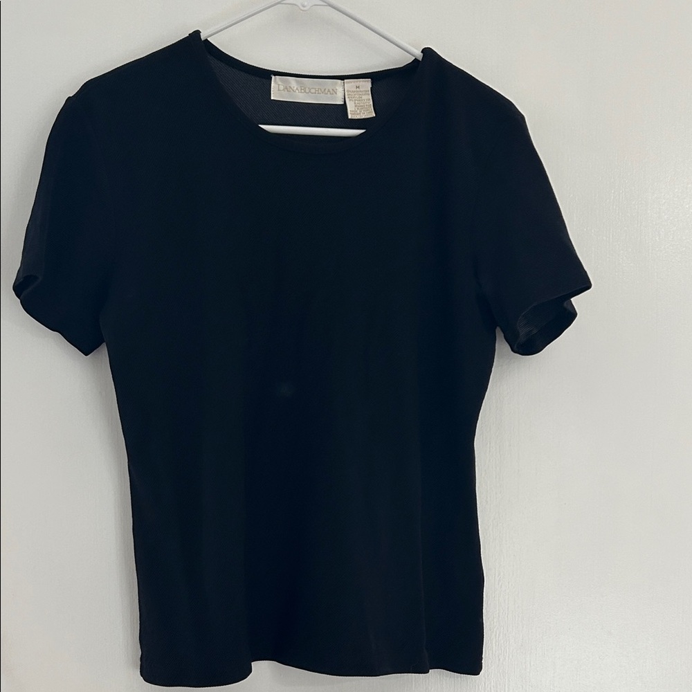 Dana Buchman Black Short Sleeve Top